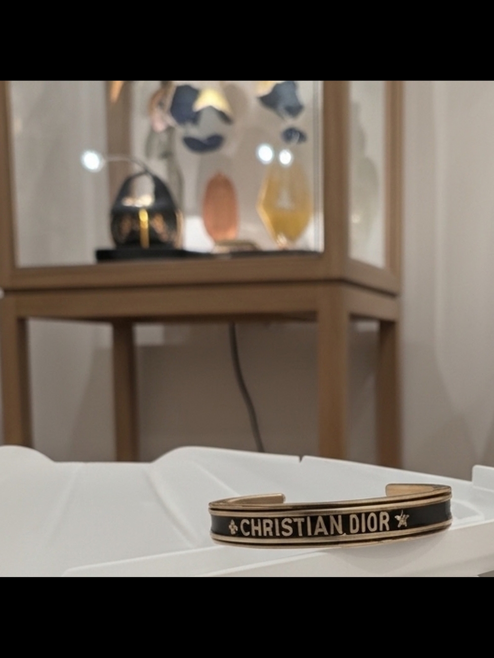 Christian Dior Gold & Black Logo Bangle